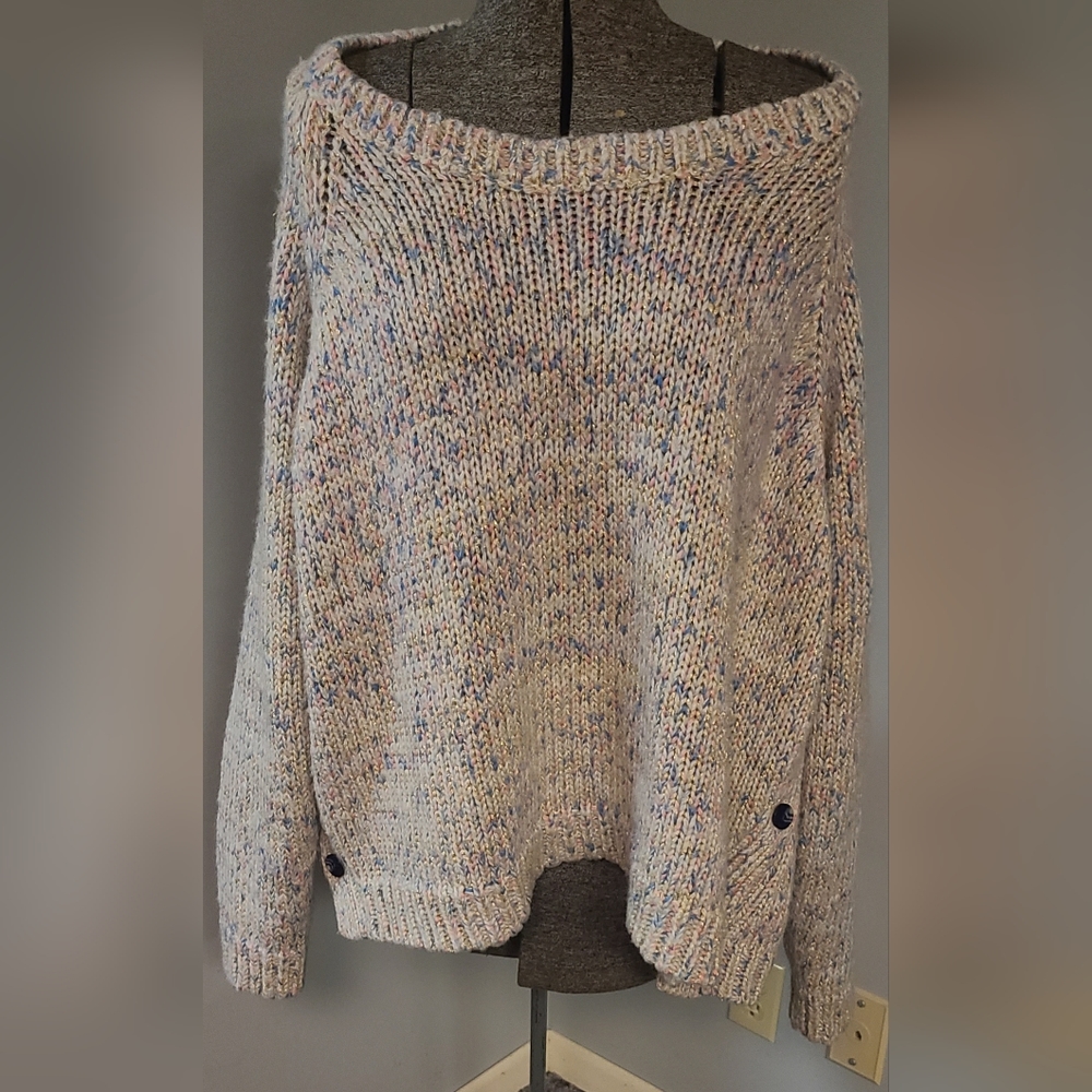 PLUS SIZE 28 PULLOVER PINK AND BLUE SWEATER